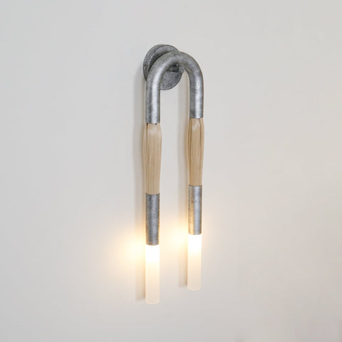 Sculptural Horsehair Wall Lamp with Metal Frame