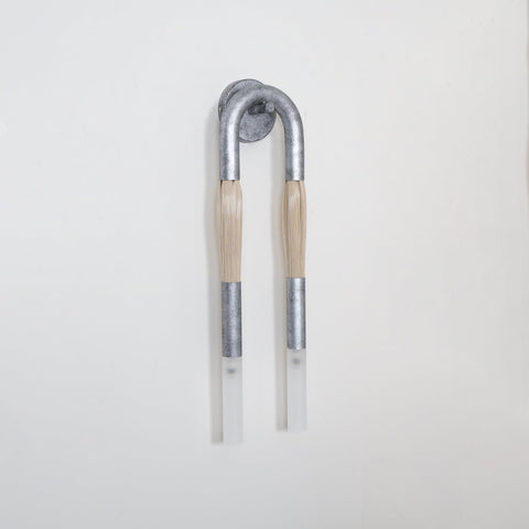 Sculptural Horsehair Wall Lamp with Metal Frame