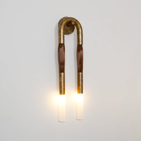 Sculptural Horsehair Wall Lamp with Metal Frame