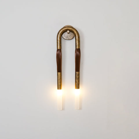Sculptural Horsehair Wall Lamp with Metal Frame