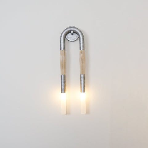 Sculptural Horsehair Wall Lamp with Metal Frame