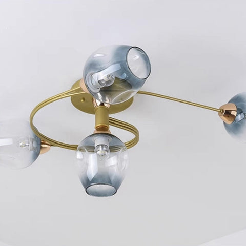Glass Globe LED Flush Mount Ceiling Light for Dining Room Lighting