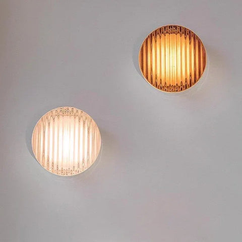 Ribbed Round LED Wall Light