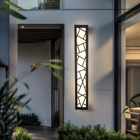 Outdoor Wall Light with Diagonal Lattice and LED Diffuser