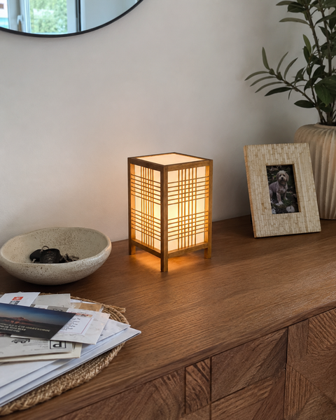 Japandi Table Lamp with Soft Bedroom Illumination