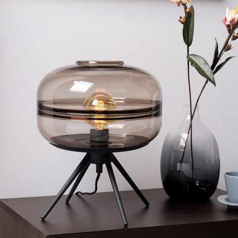 Glass Table Lamp with Tripod Base