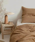 Mushroom-Shaped Wood Table Lamp with Fabric Shade — product view