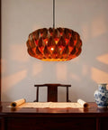 Japandi Wood Veneer Pendant Light