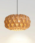 Japandi Wood Veneer Pendant Light