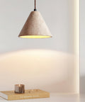 Travertine Pendant Light with Woven Texture