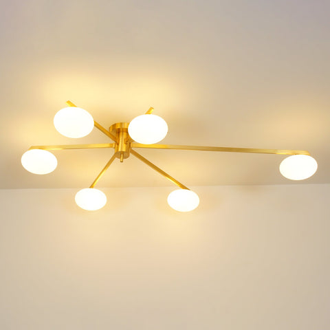 Jasper Low-Profile Ceiling Lamp with Opal Glass Globes