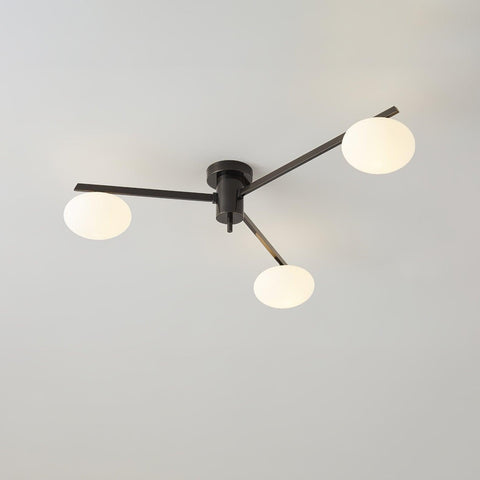 Jasper Low-Profile Ceiling Lamp with Opal Glass Globes