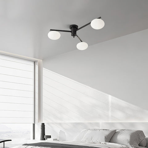 Jasper Low-Profile Ceiling Lamp with Opal Glass Globes