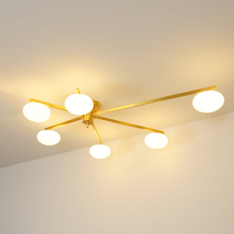 Jasper Low-Profile Ceiling Lamp with Opal Glass Globes