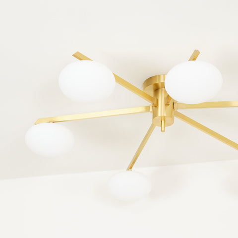 Jasper Low-Profile Ceiling Lamp with Opal Glass Globes