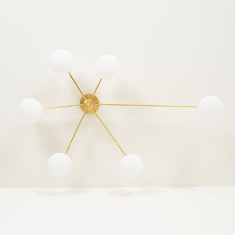 Jasper Low-Profile Ceiling Lamp with Opal Glass Globes