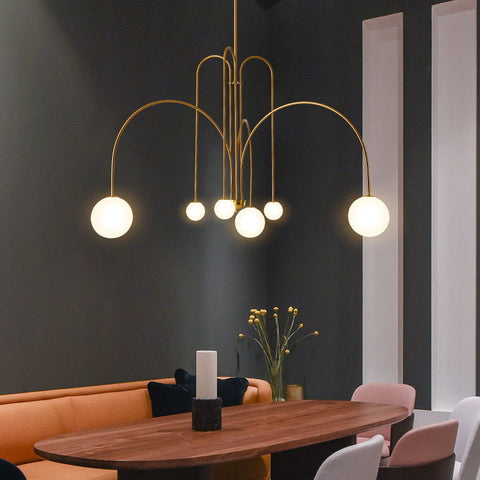Multi-Light Globe Chandelier for Dining and Living Room Lighting