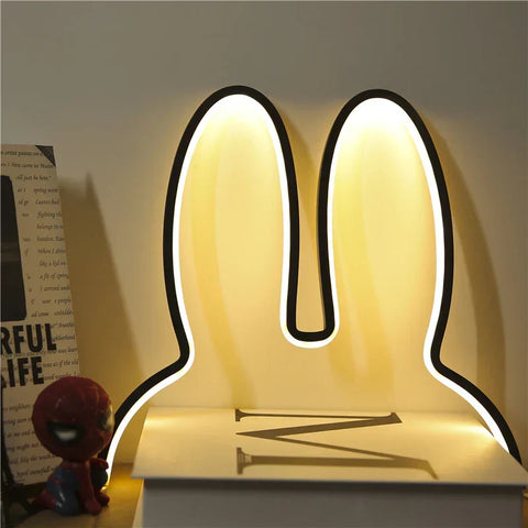 Bunny-Shaped LED Night Light with USB Power and Decorative Bedroom Design