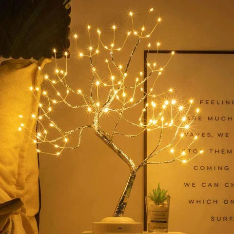 LED Bonsai Tree Lamp with Warm White Lights for Decorative Indoor Lighting