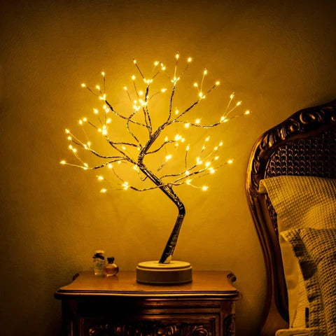 LED Bonsai Tree Lamp with Warm White Lights for Decorative Indoor Lighting