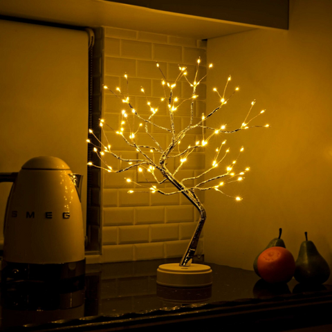 LED Bonsai Tree Lamp with Warm White Lights for Decorative Indoor Lighting
