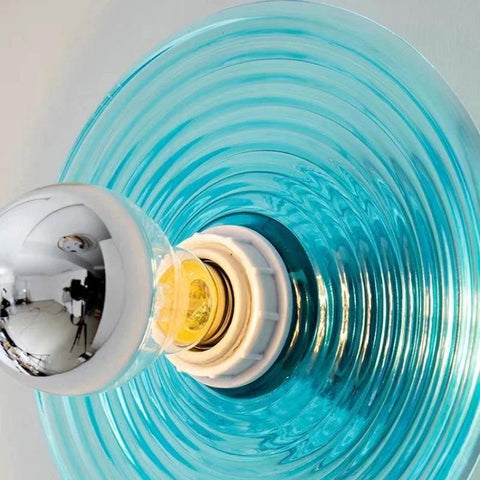Ribbed Glass Wall Sconce with Retro Metal Mount — product view