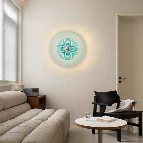 Ribbed Glass Wall Sconce with Retro Metal Mount — product view