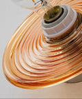 Ribbed Glass Wall Sconce with Retro Metal Mount — product view
