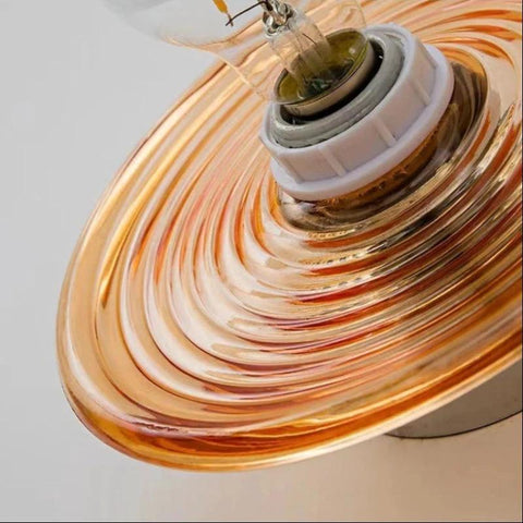 Ribbed Glass Wall Sconce with Retro Metal Mount — product view