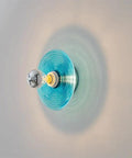 Ribbed Glass Wall Sconce with Retro Metal Mount — product view