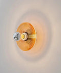 Ribbed Glass Wall Sconce with Retro Metal Mount — product view