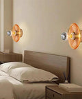 Ribbed Glass Wall Sconce with Retro Metal Mount — product view