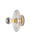 Ribbed Glass Wall Sconce with Retro Metal Mount — product view