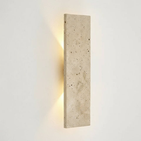 Wall Sconce with Natural Stone Panel and Warm Outdoor LED Light