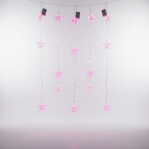 Star LED Curtain Lights with Button or Remote Control
