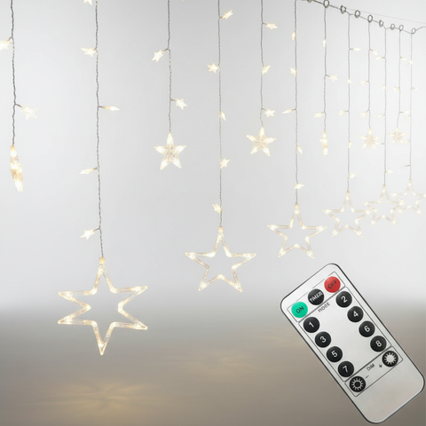Star LED Curtain Lights with Button or Remote Control