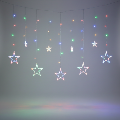 Star LED Curtain Lights with Button or Remote Control