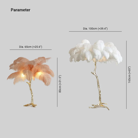 Feather Floor and Table Lamp for Bedrooms and Decorative Living Spaces