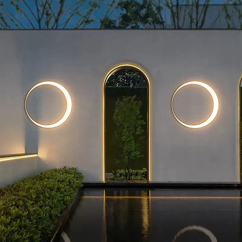Modern Ring Outdoor Wall Light for Garden, Patio, and Entry Lighting