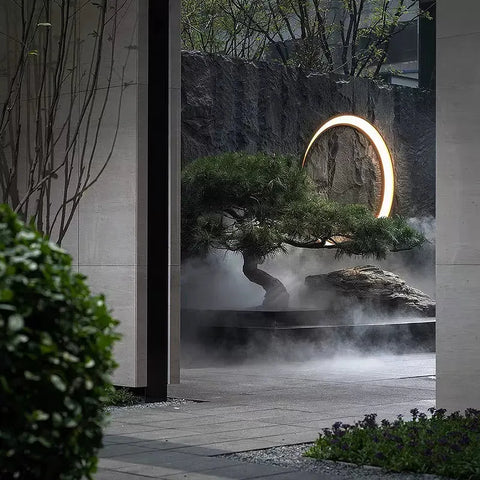 Modern Ring Outdoor Wall Light for Garden, Patio, and Entry Lighting