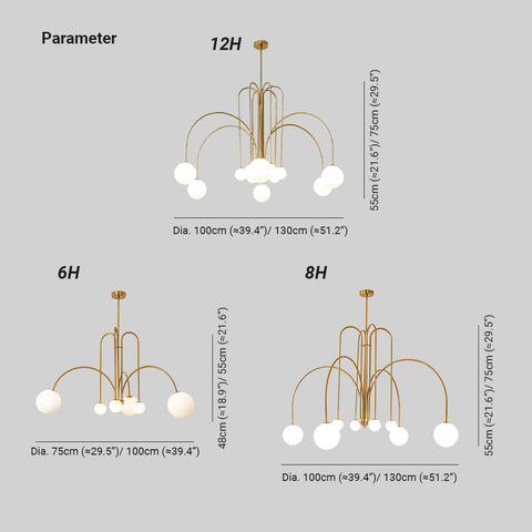 Multi-Light Globe Chandelier for Dining and Living Room Lighting