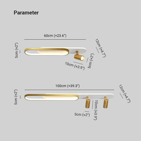 Linear LED Ceiling Light with Spotlights for Hallways and Living Rooms