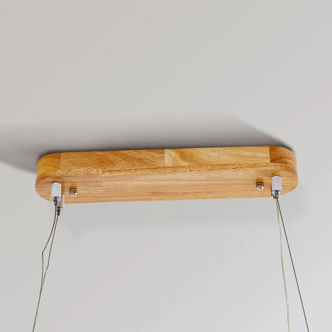 Oval Wood LED Pendant Light for Kitchen Islands and Dining Rooms