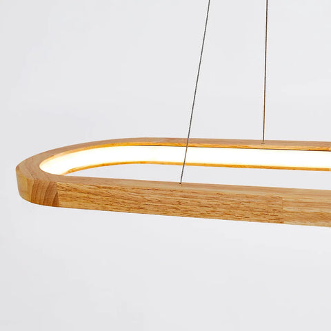 Oval Wood LED Pendant Light for Kitchen Islands and Dining Rooms