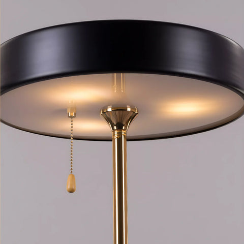Table Lamp with Metal Drum Shade and Pull-Chain Switch