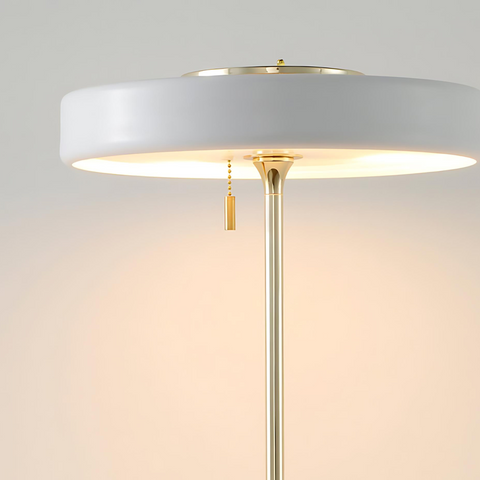 Table Lamp with Metal Drum Shade and Pull-Chain Switch