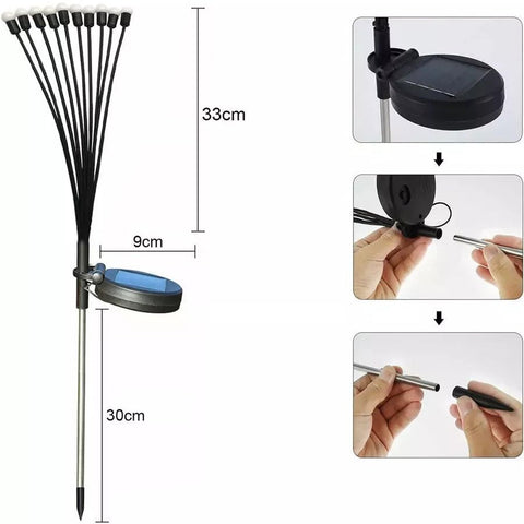 Solar Firefly Garden Lights with Flexible LED Stems