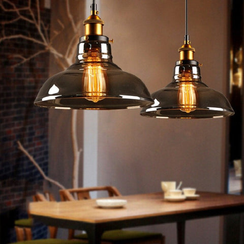 Vintage Glass Pendant Light with Art Deco Form and Metal Fittings