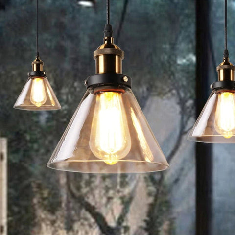Vintage Glass Pendant Light with Art Deco Form and Metal Fittings