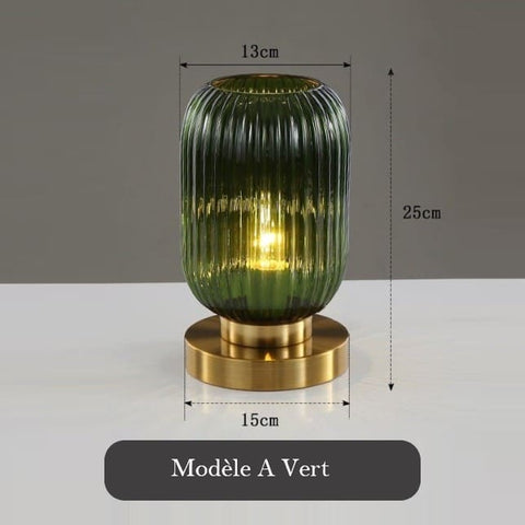 Tinted Glass Table Lamp for Bedside, Desk, and Living Room Lighting